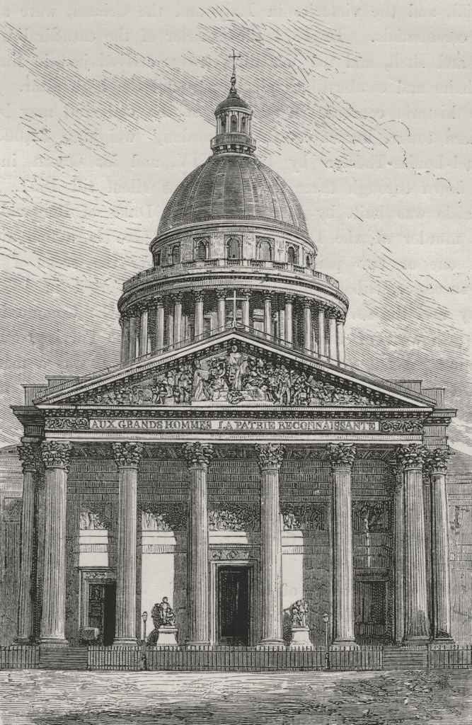 PARIS. The Pantheon 1882 old antique vintage print picture